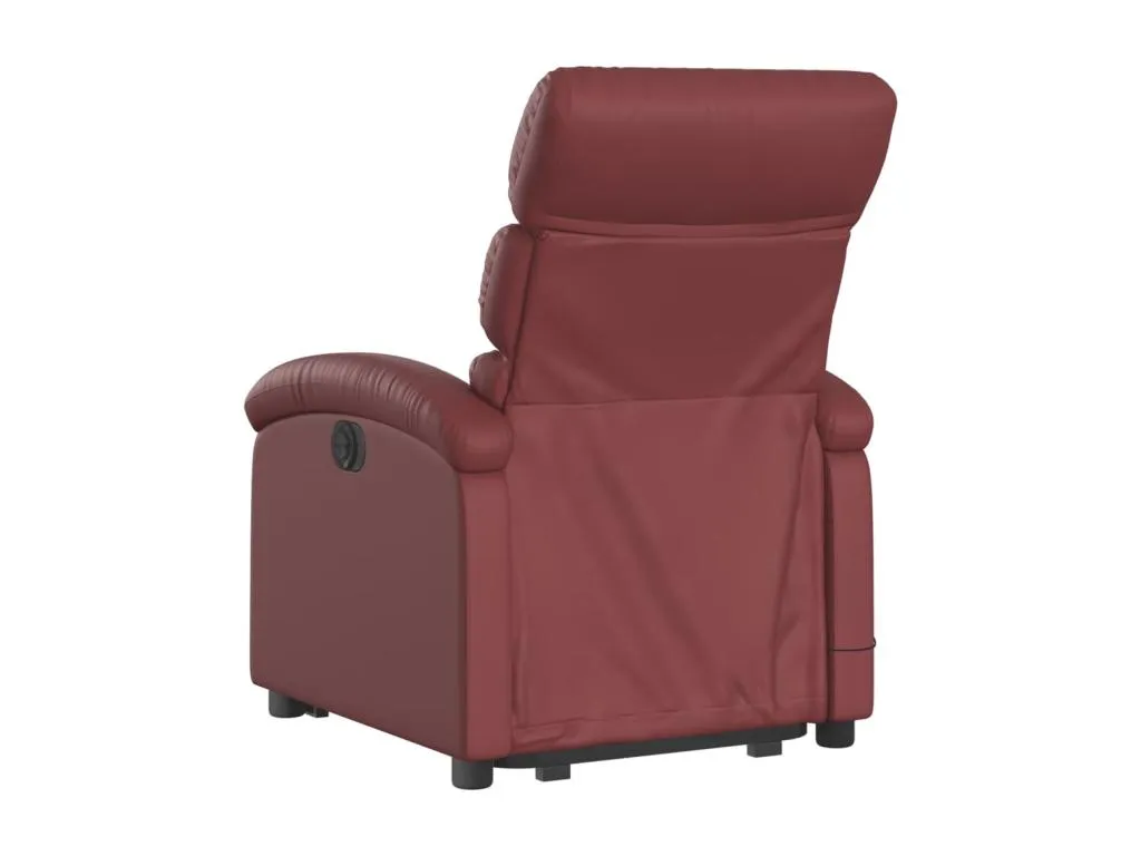 Sillón de masaje elevable eléctrico en cuero artificial rojo tinto. xca3573054