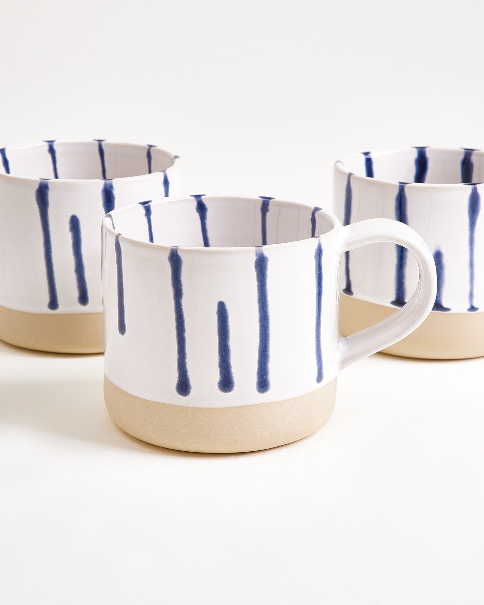 Nódoa Tasse groß gestreift weiß blau 6er-Set