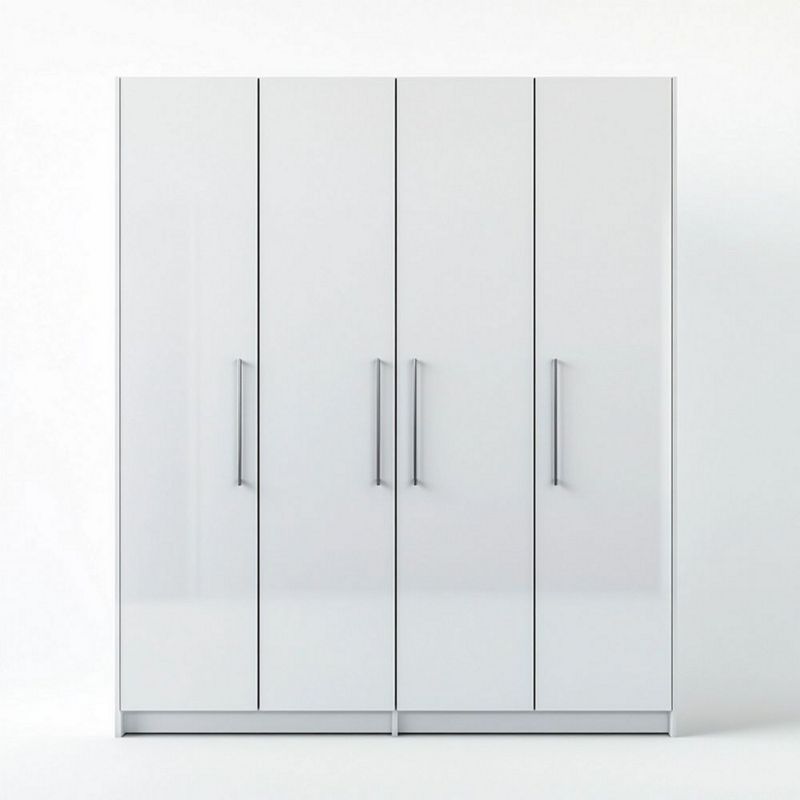 Armario Blanco Dormitorio Moderna 200x180x60 cm Sistema de Almacenaje Madera
