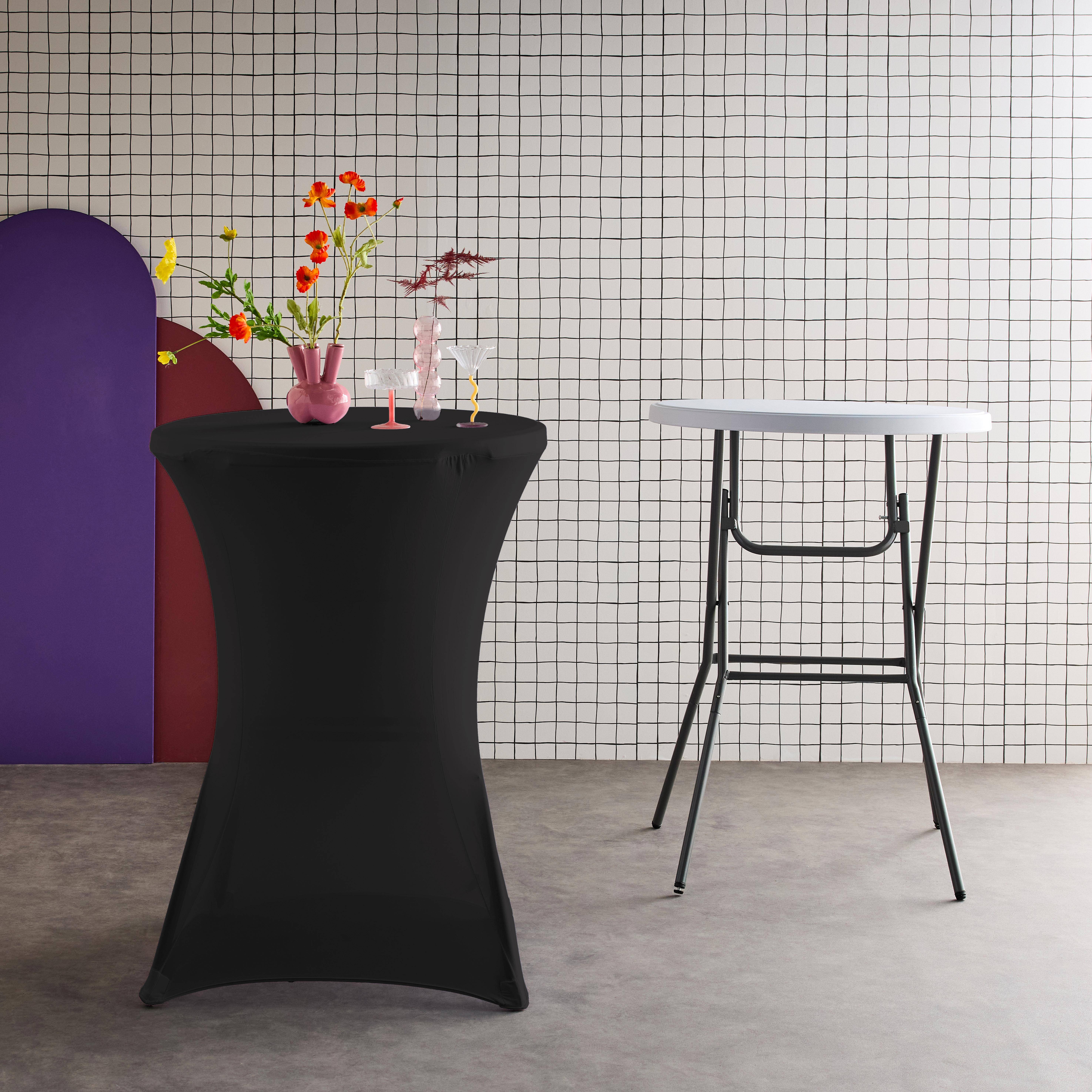 Gala + cobertura x2 - Mesa alta  plegable con funda protectora para eventos, set de 2