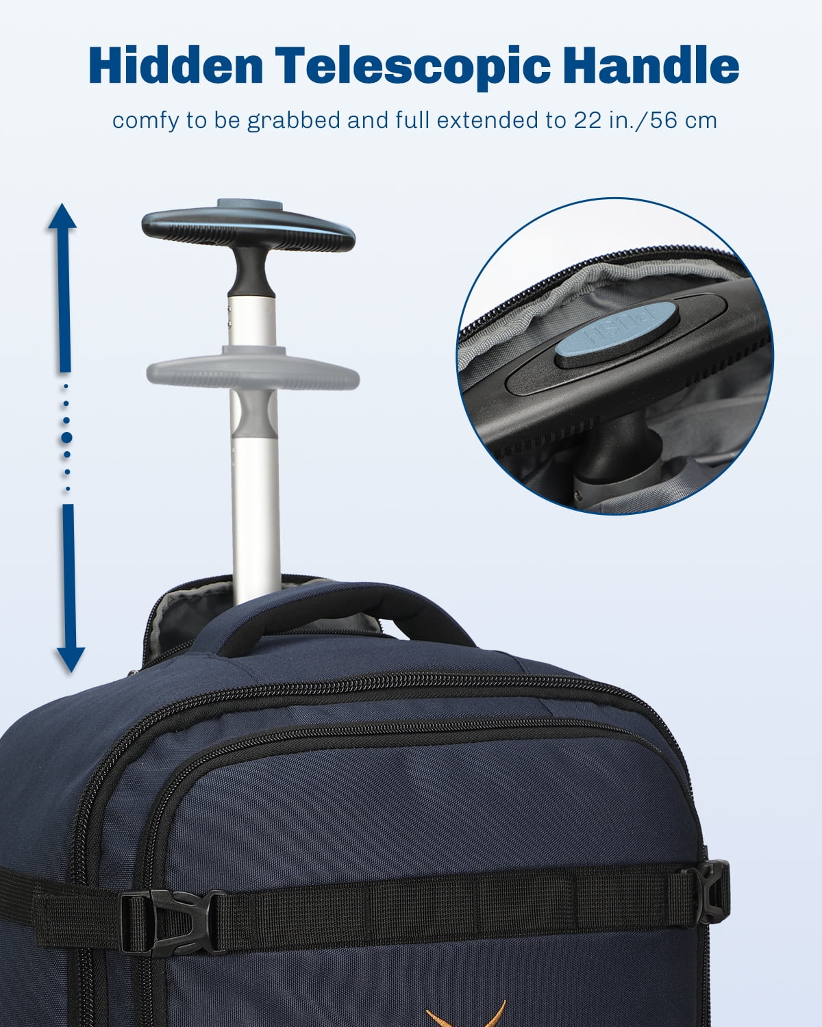 Hynes Eagle 22" Hybrid Carry-On Luggage, Softside Rolling Backpack, Grey - Image 20