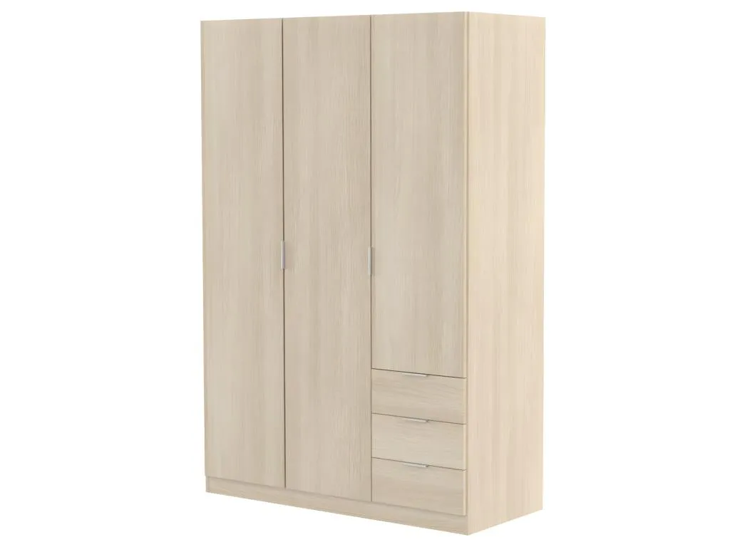 Armario Low Cost 3 puertas 3 cajones Hogarve 56030anwh