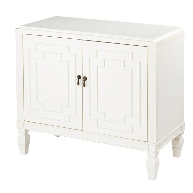 SEI Furniture Taborley Antique White Double-Door Accent Cabinet" can be rewritten as:"SEI Furniture Taborley Antique White Double-Door Accent Storage Cabinet