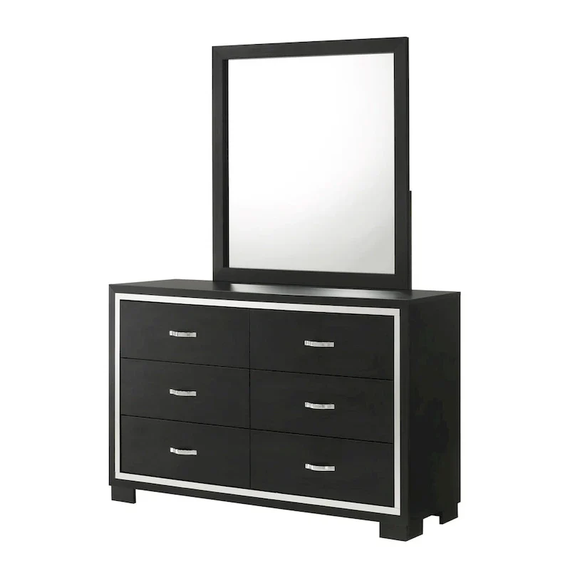 Pedro 6-Piece Black Velvet Upholstered Bedroom Collection