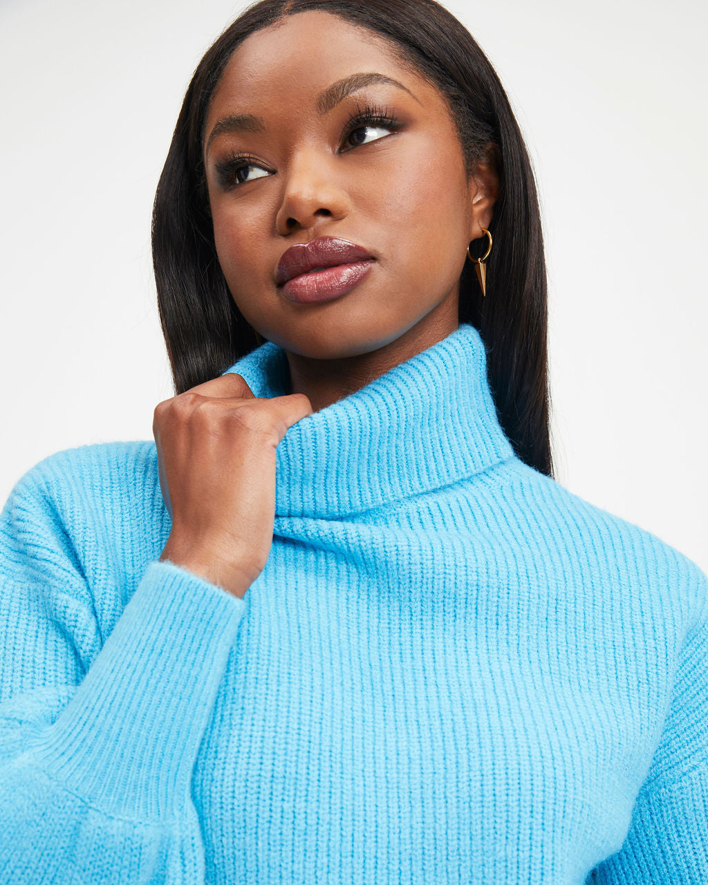 Ready Set Snow Turtleneck Knit Sweater - Sky Blue - Se7enfashion