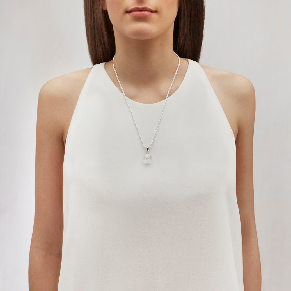 PENDENTIF MUGUET - CRISTAL INCOLORE, ARGENT