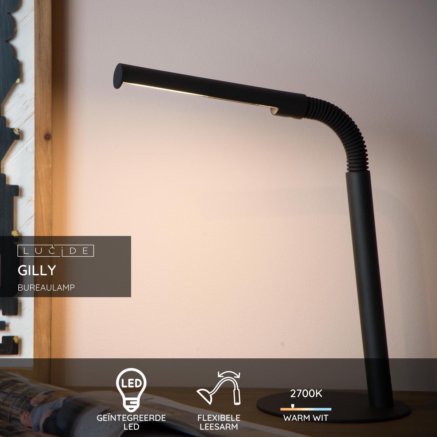 Lucide GILLY Bureaulamp - Zwart