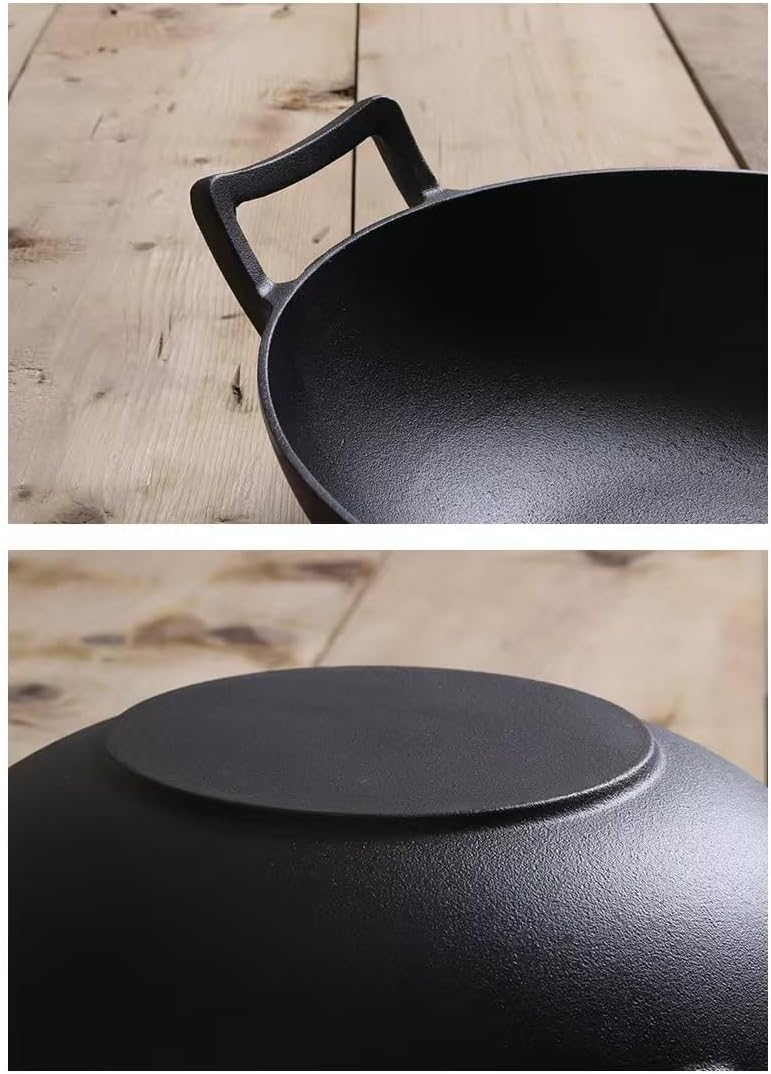 Cast Iron Wok with Lid (Wok with Lid 12 inch)
