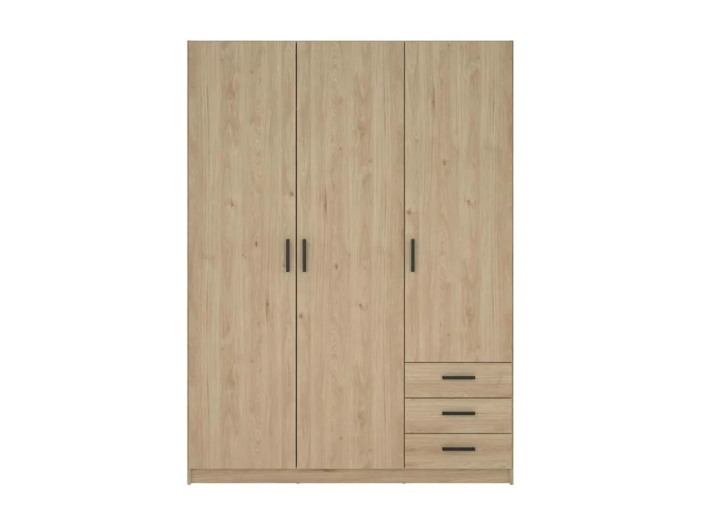 Armario de dormitorio Nidovia 3 puertas, vestidor roble, 147x50x200 cm fpk3583334