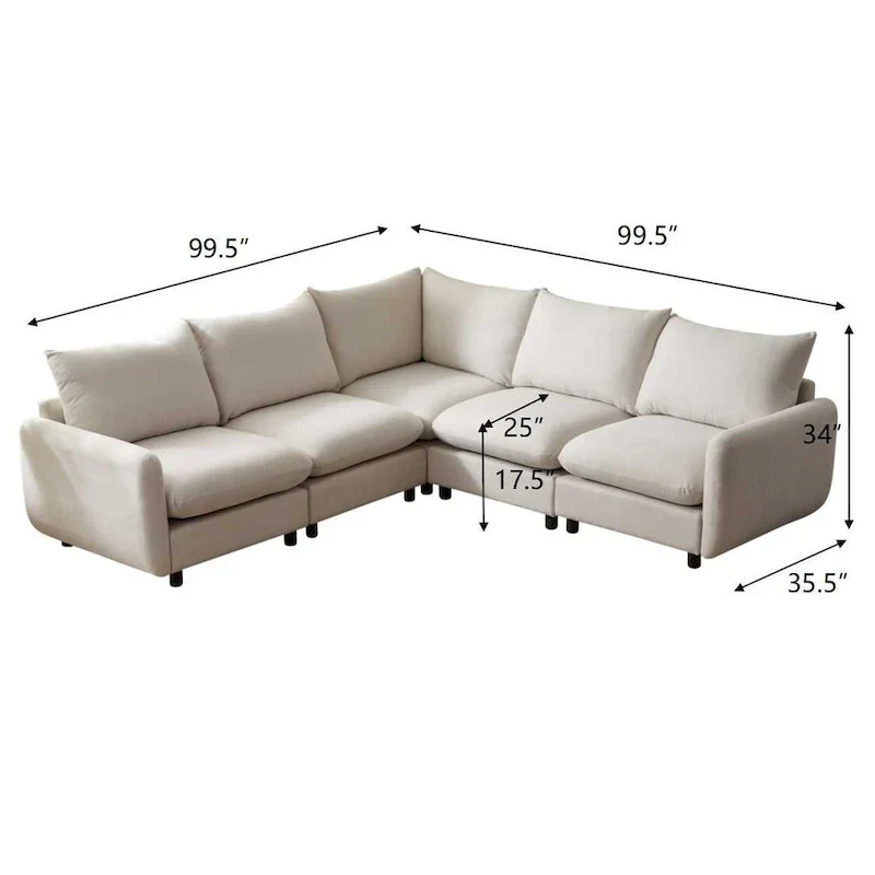 Oversized Modular Sectional Sofa with Plush Cushions and Flexible Layout