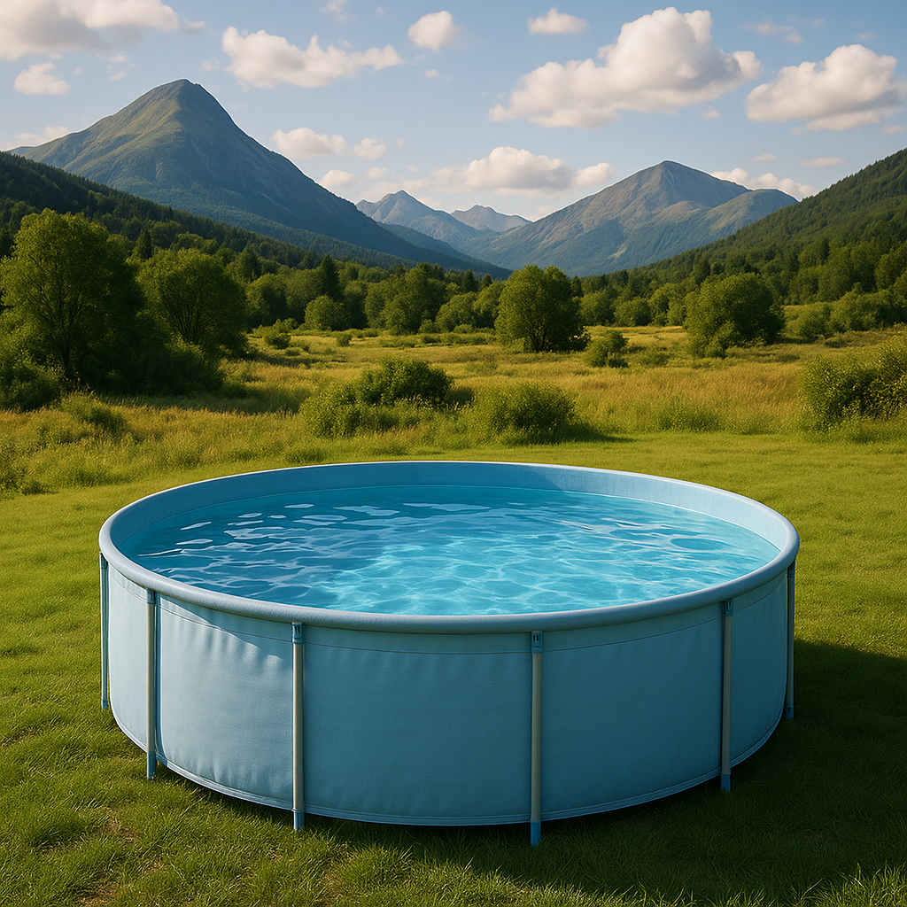 Piscina tubular redonda Redonda Sí Piscina PVC, Acero Exterior, Jardín, Terraza 457x107 cm Azul claro