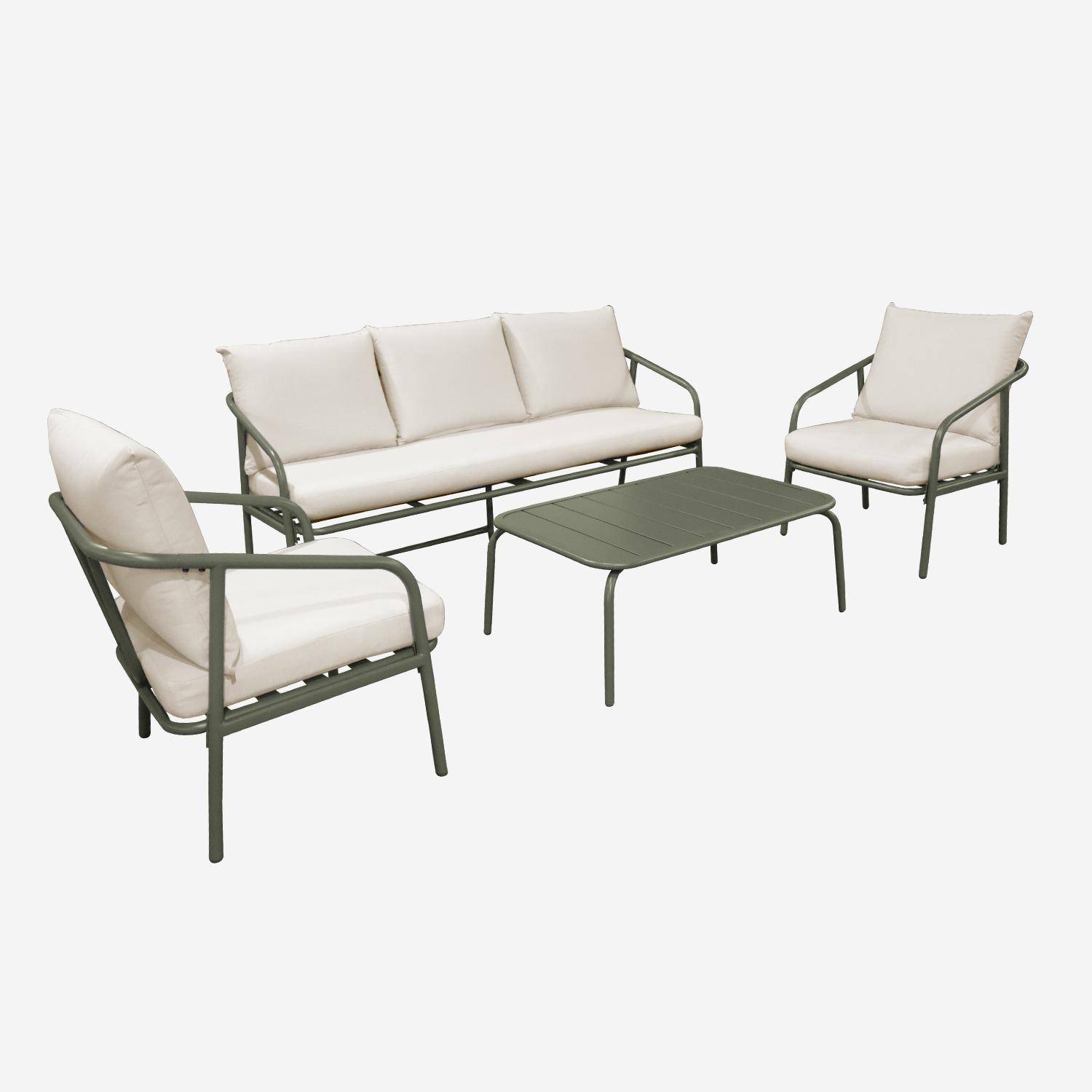 Messina 5 - Conjunto de muebles de jardín de acero, 5 plazas