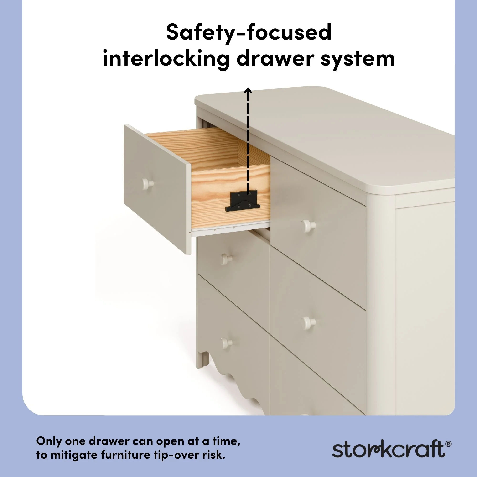 Storkcraft Casablanca 6 Drawer Nursery Dresser, Sage - Image 19