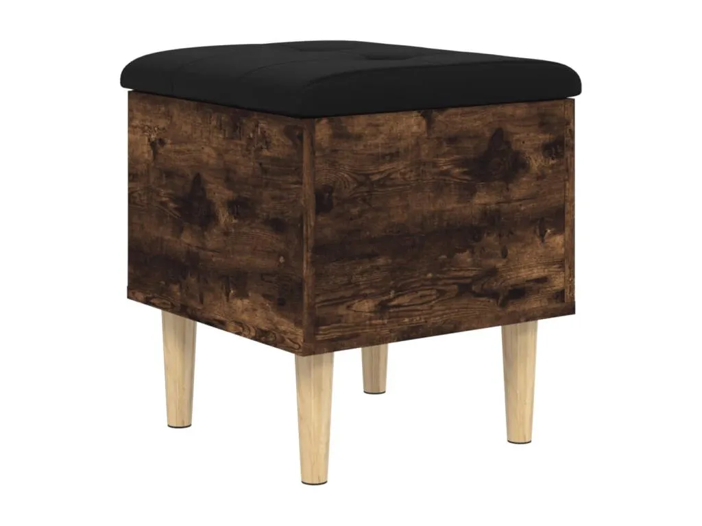 Banco con almacenaje madera ingeniería roble ahumado 42x42x46 cm asq3373295