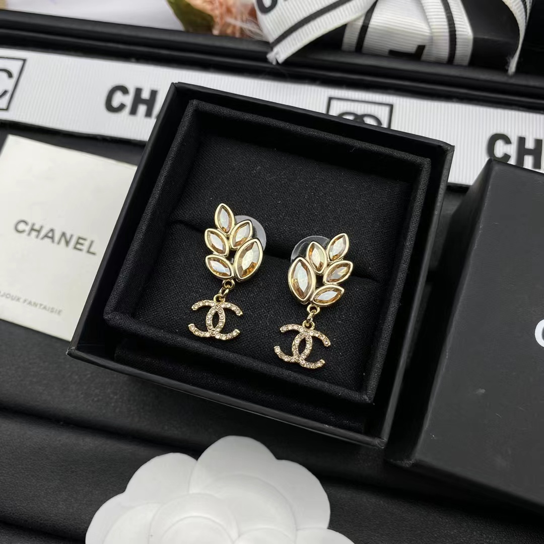 Chanel Amber Leaf Earrings - Original Replica Club