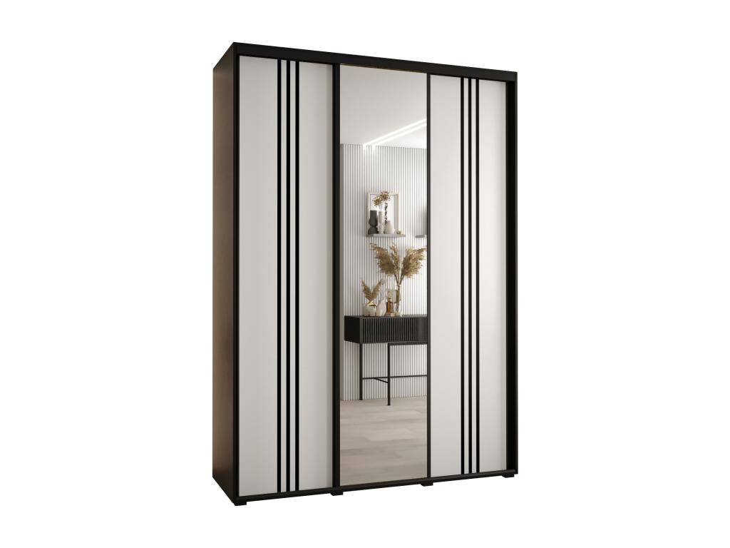 ARMARIO DAVOS 7 DE PUERTAS CORREDERAS 235,2/180/60 3 puertas (Negro/Tucasago/Negro)