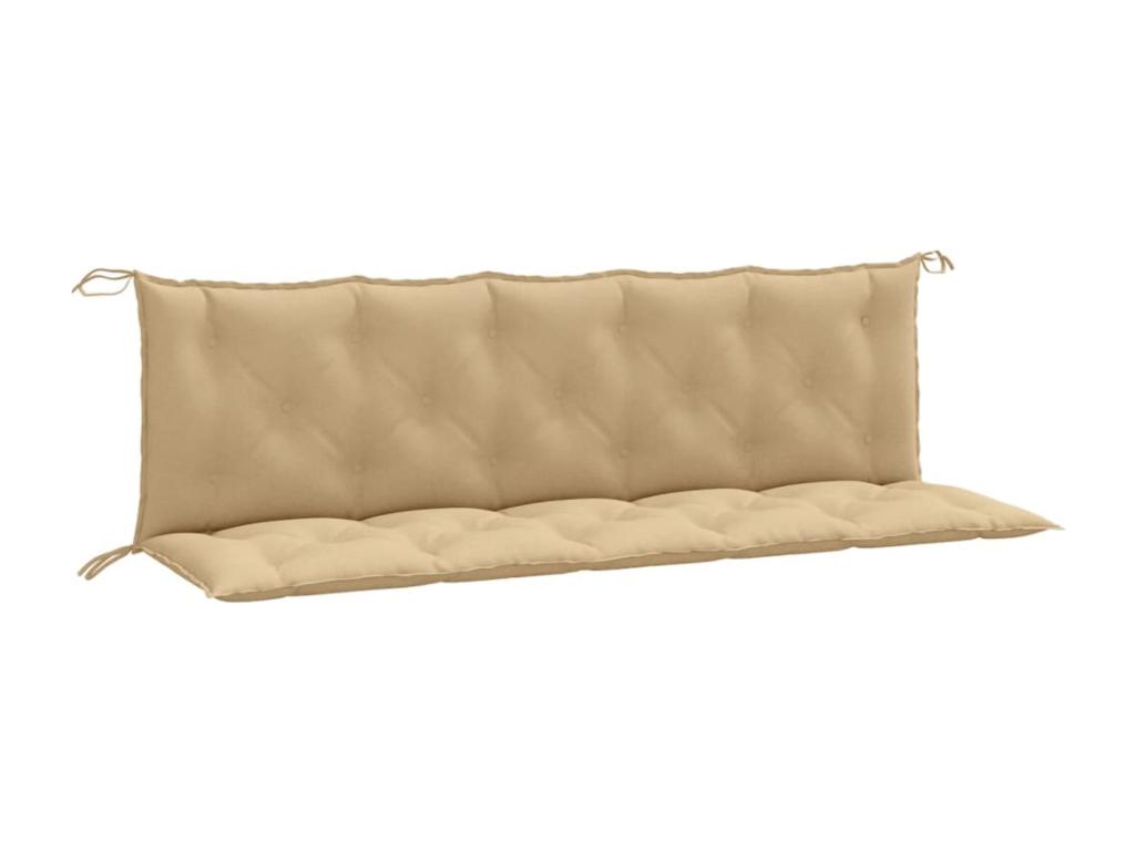 Cojines para banco jardín 2 uds tela beige melange 180x50x7 cm