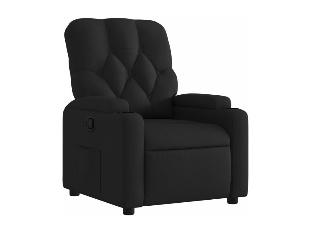 Sillón reclinable de tela negro