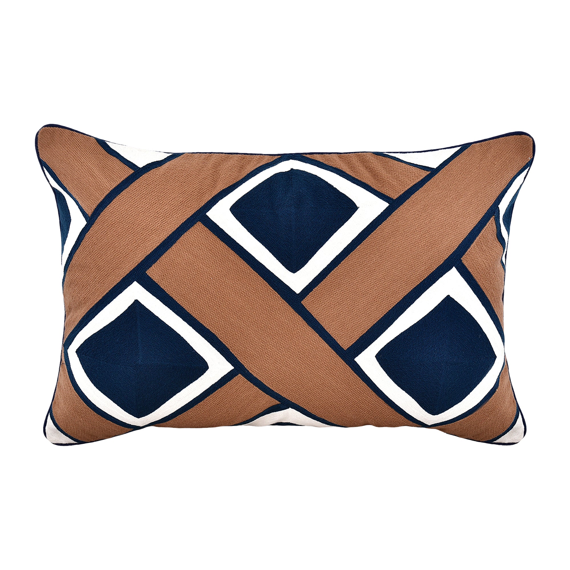 Blokker Flint Sierkussen 40 x 60 cm - Bruin / Blauw