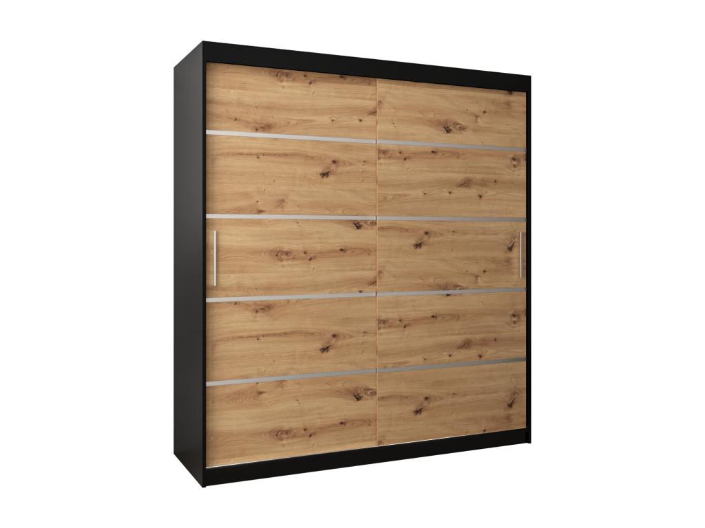 ARMARIO Abodeia 1 DE PUERTAS CORREDERAS 200/180/62 2 puertas negro/artisan