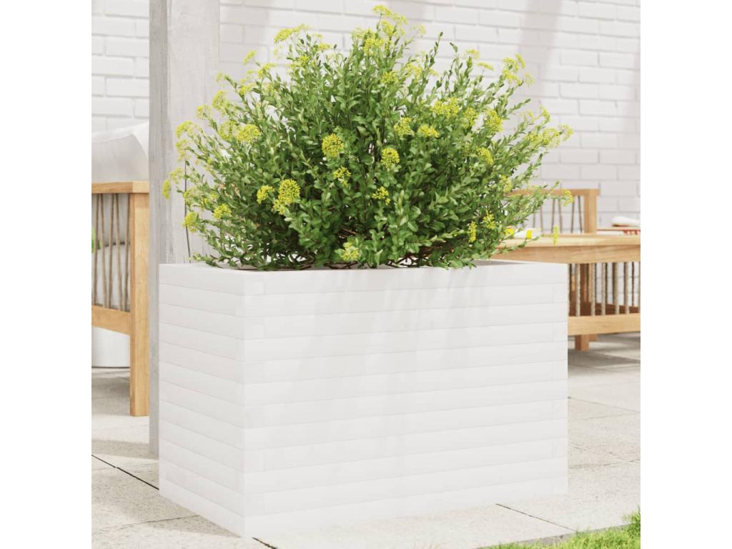 Decoratodo  madera maciza de pino blanco 70x40x45,5 cm