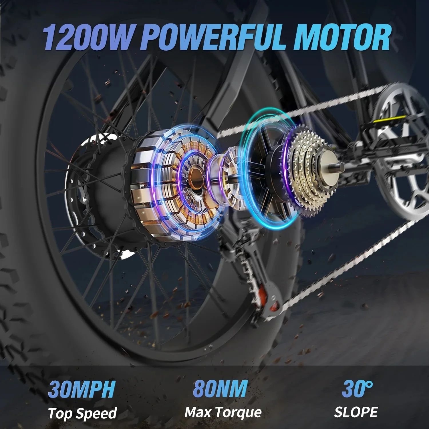 1500W Electric Mountain Bike 48V 20Ah, 20 inch Fat Tires, Shimano 7-Speed, Full Suspension - q20-1500w - Image 14 1500W Electric Mountain Bike 48V 20Ah, 20 inch Fat Tires, Shimano 7-Speed, Full Suspension - q20-1500w - Image 14