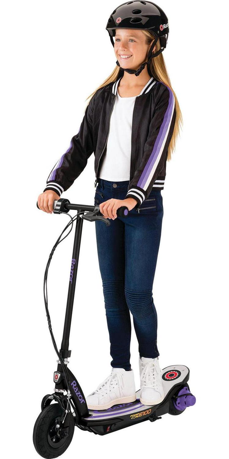 Razor Power Core E100 Aluminum Deck Electric Scooter. Age 8+. 11 Mph. 60-Min Run. Purple - Image 2