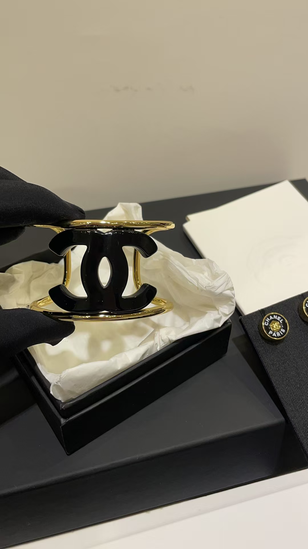 Chanel Open Cuff Funky Exaggerated Geometric Bangle Bracelet - Original Replica Club