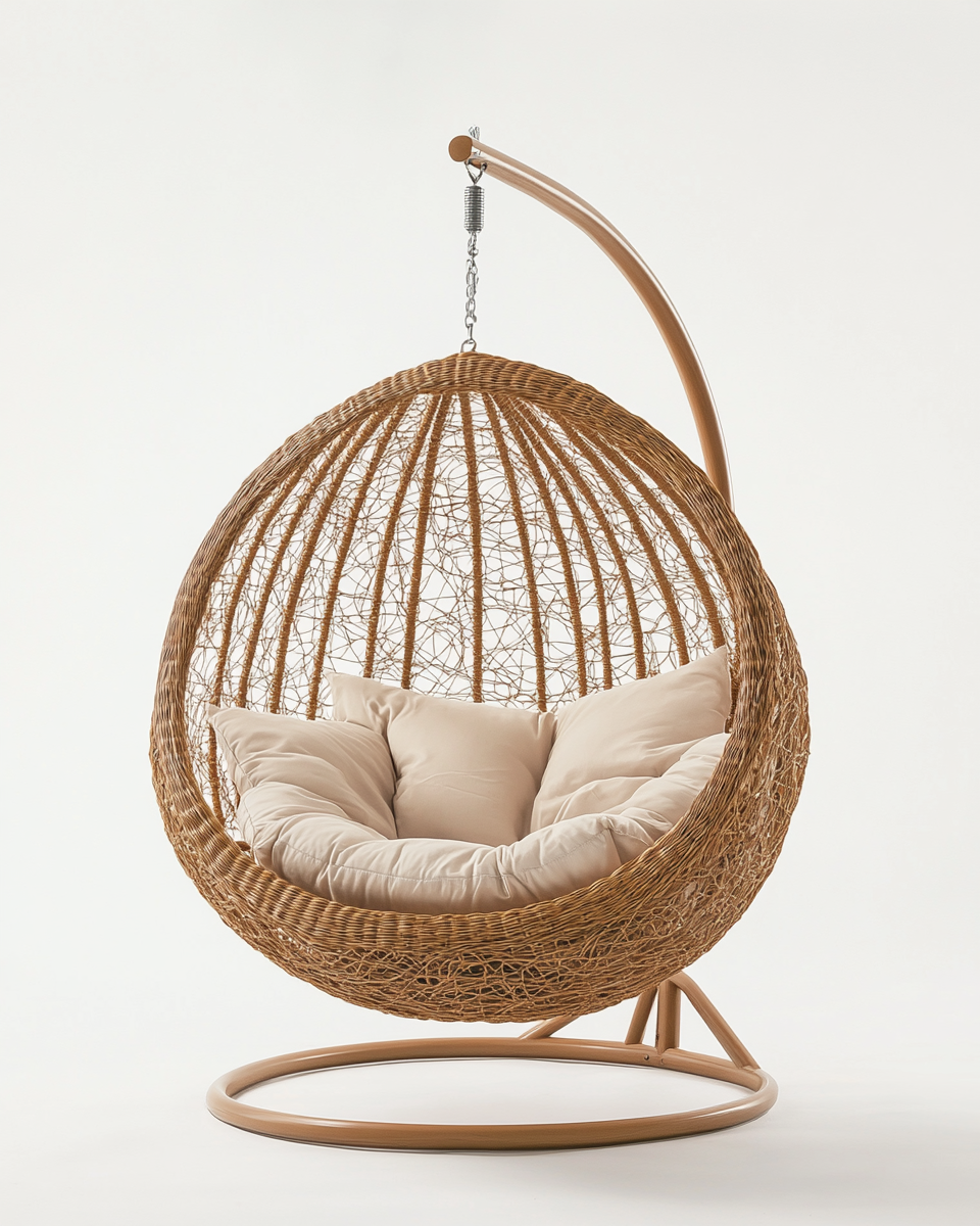Silla colgante tipo huevo para exterior