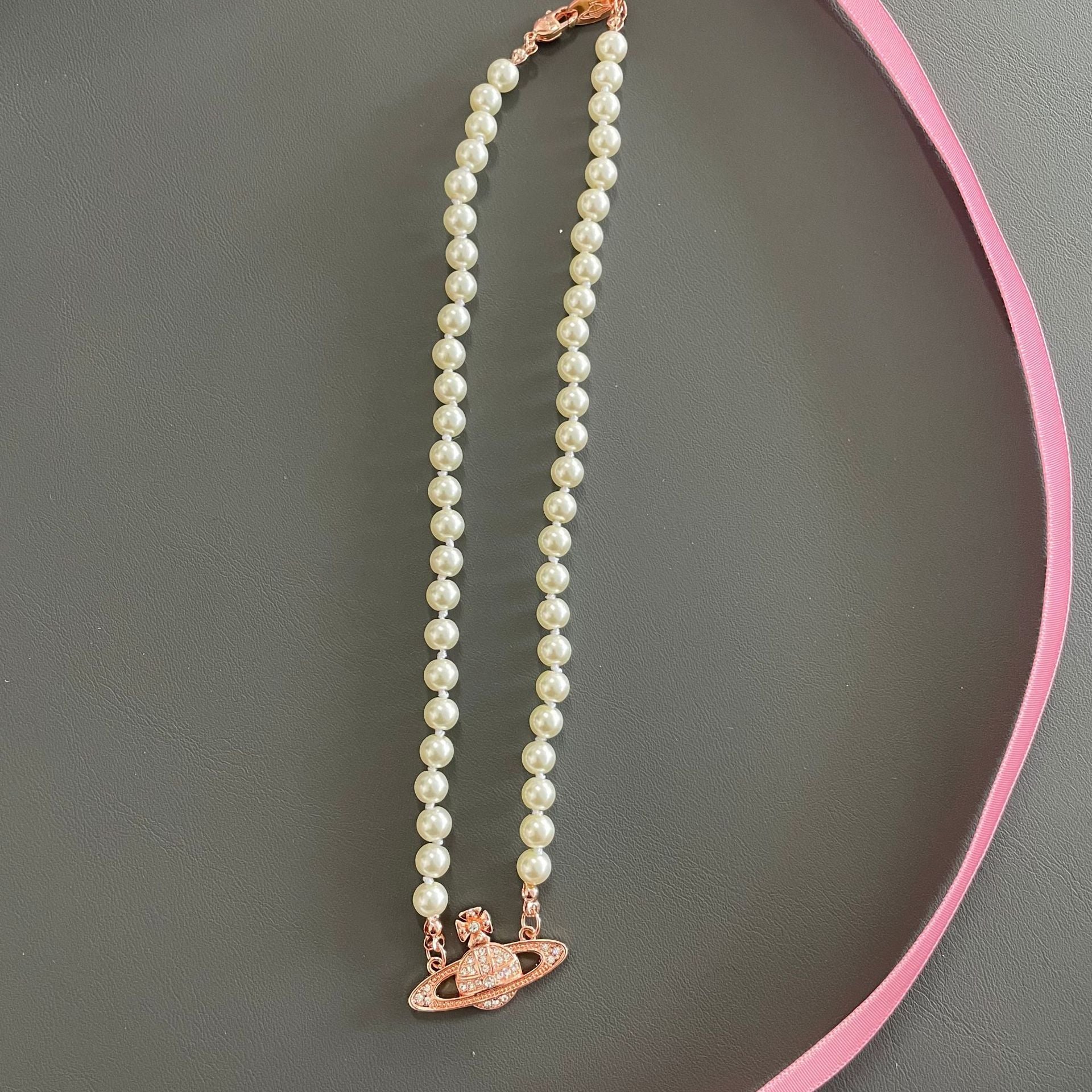 Vivienne Westwood Saturn Pendant Pearl Necklace - Original Replica Club