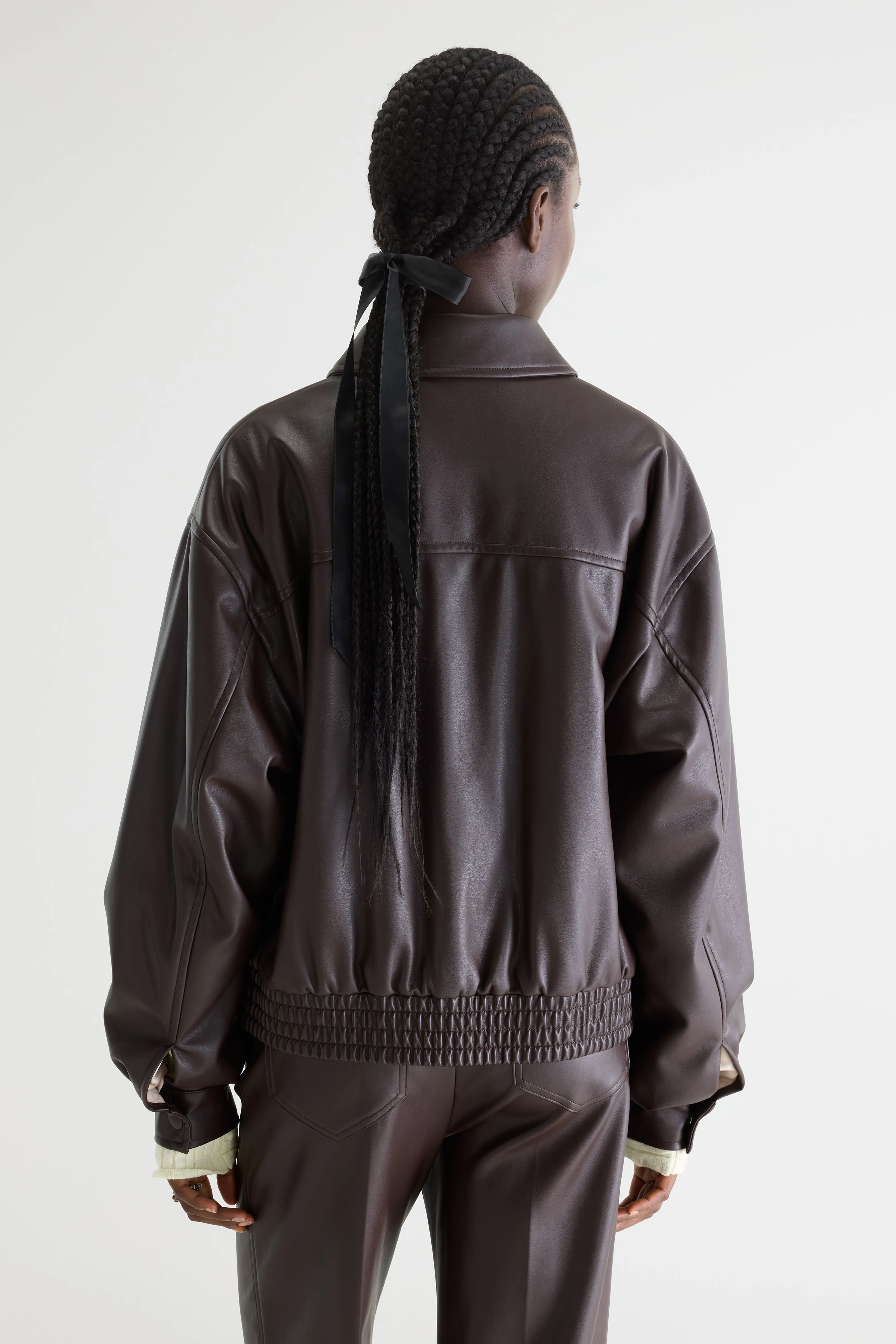 Bellerose Jenn faux-leather jacket (261 / W / DARK ROAST)