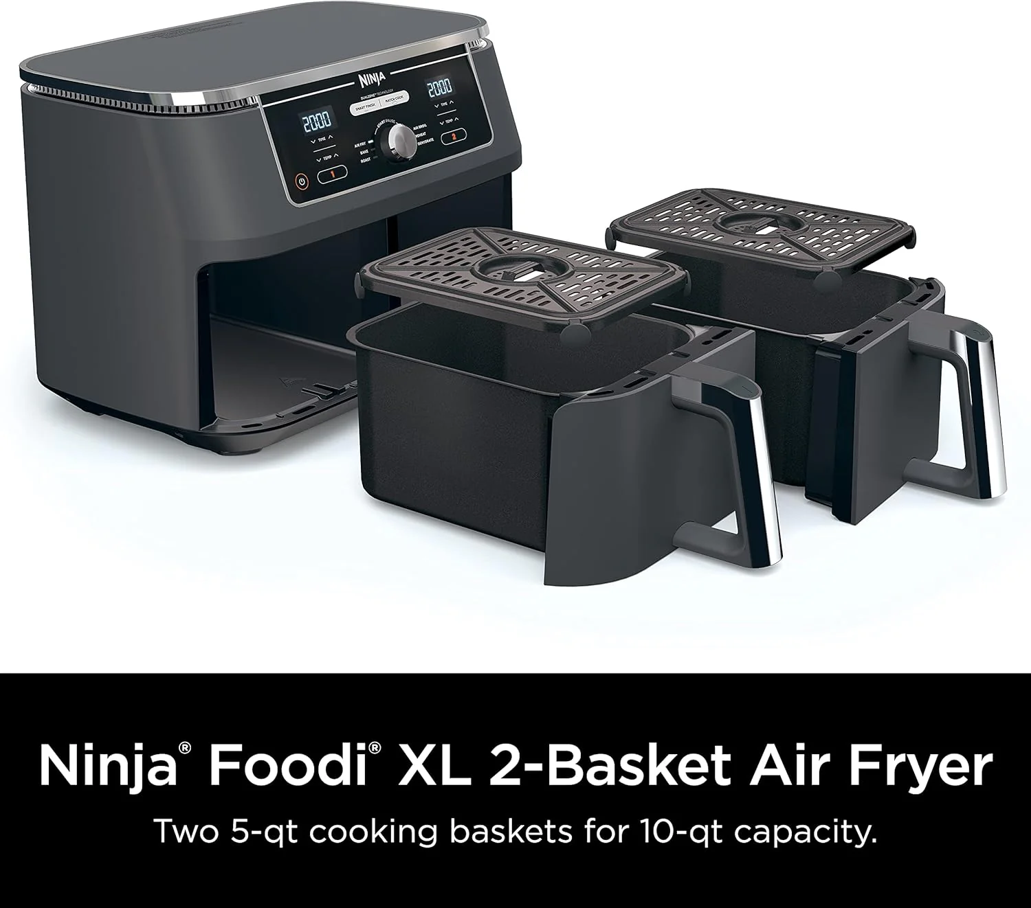 Ninja Foodi 6-in-1 FlexBasket Air Fryer with 7-Quart MegaZone and Basket Divider