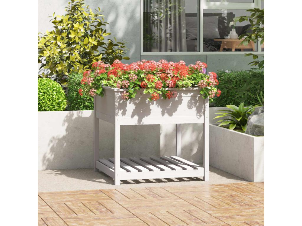 Con Decoratodo stante Blanco 82,5x82,5x81cm Madera maciza de pino