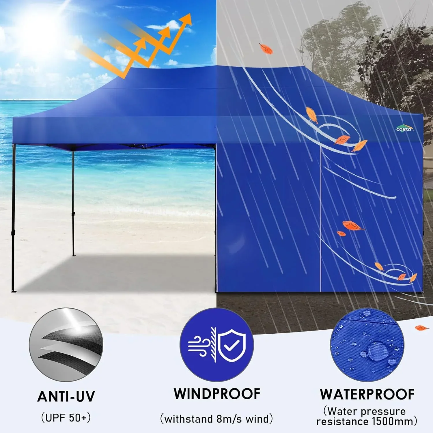 COBIZI 10x20 Heavy Duty Pop up Canopy Tent 6 sidewalls Commercial Canopy Wedding Party Tents