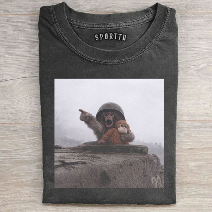 Punch-kun Monkey Meme Graphic T-shirt