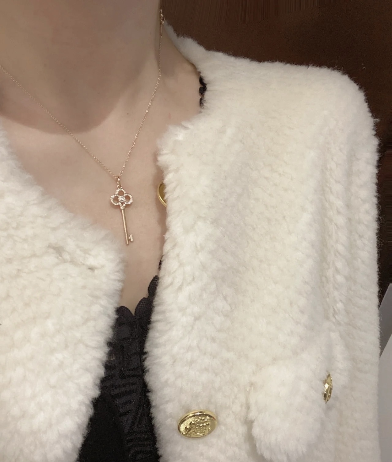 Tiffany Crown Key Pendant Necklace in Rose Gold - Original Replica Club