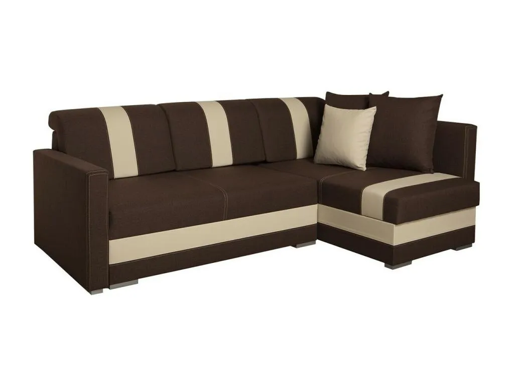 Sofá rinconero Edinburg 100 Marrón Función de descanso Caja de ropa de cama 230x155cm