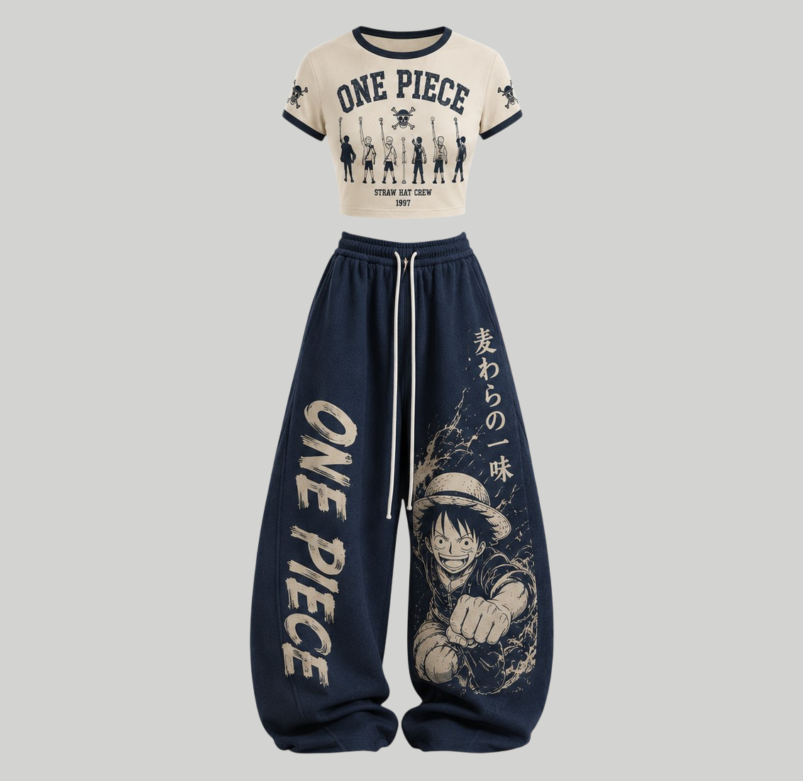 One Piece Top & Elasticated Trousers Two-Piece Set