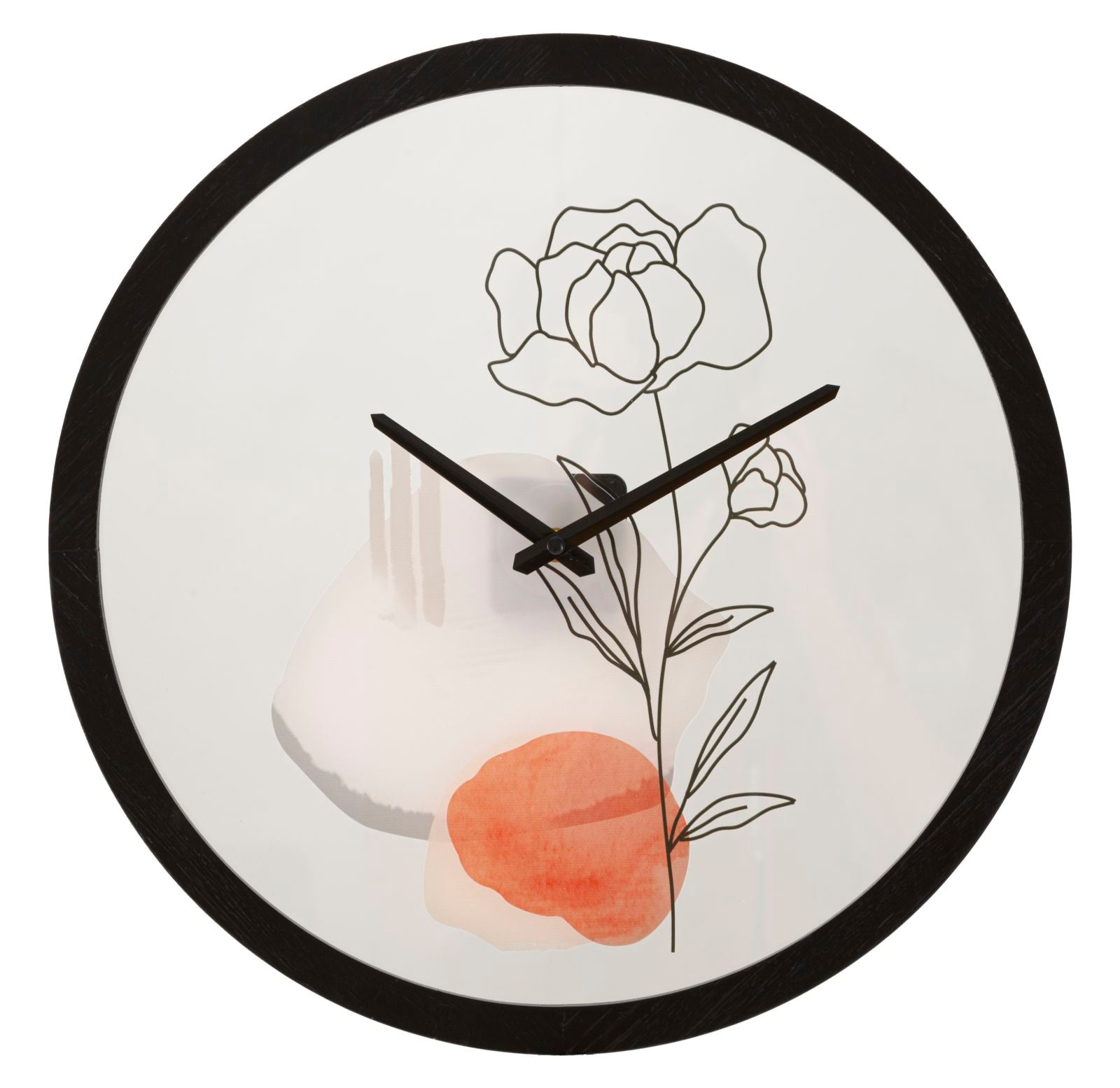 Mauro Ferretti Flower Ronde wandklok bloem in hout en glas
