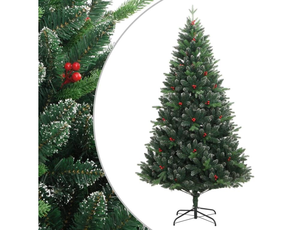 Árbol de Navidad artificial con bisagras y frutos rojos 180 cm