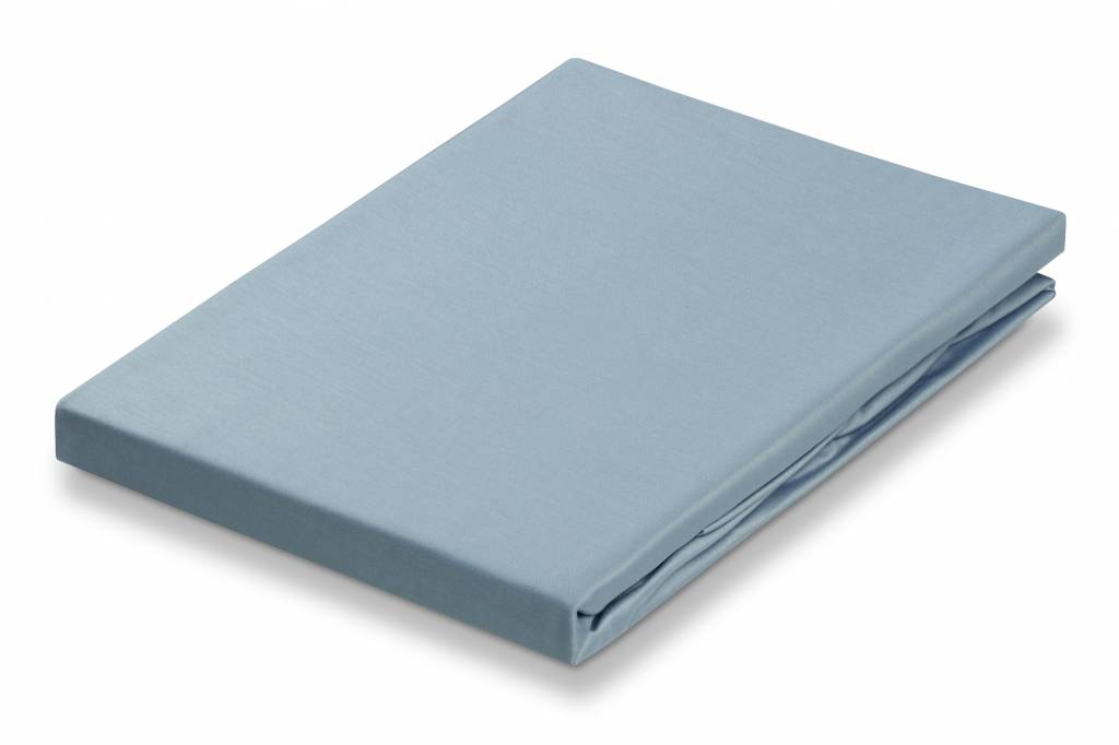 Satin Soft Hoeslaken Dusty Blue   140 x 200 cm   Blauw   Satijnkatoen