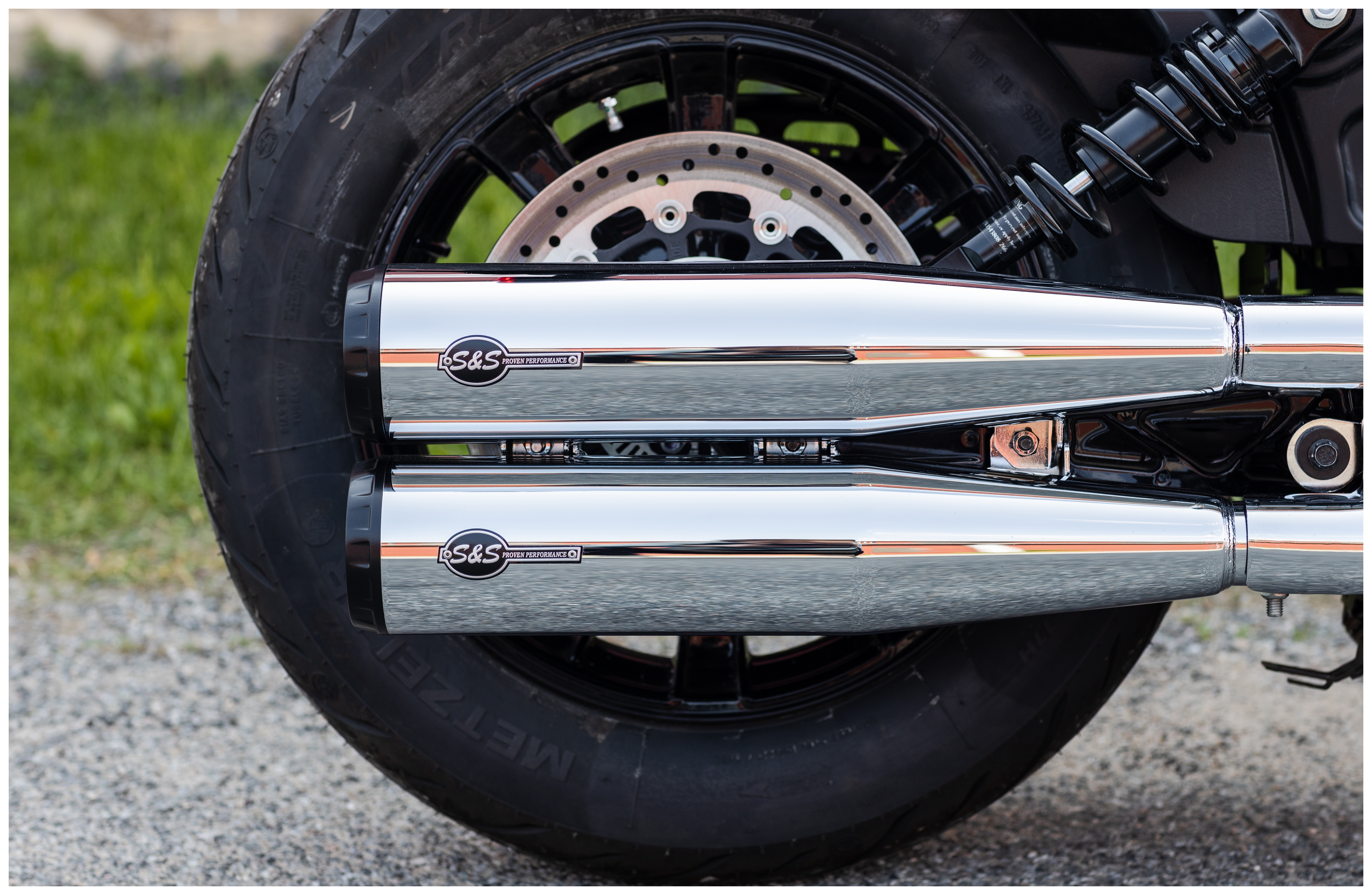 SportsBikeShop S&S Cycle Grand National Slip-On Race Mufflers For Indian Scout 2019-2024