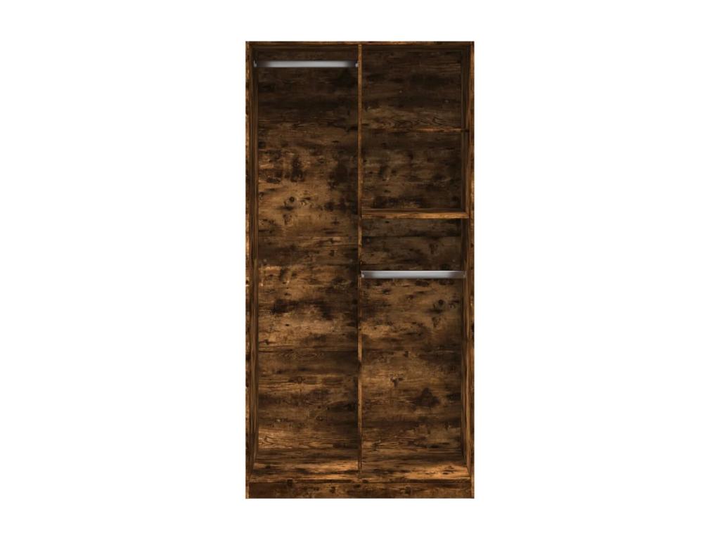 Armario madera contrachapada color roble ahumado 100x50x200 cm