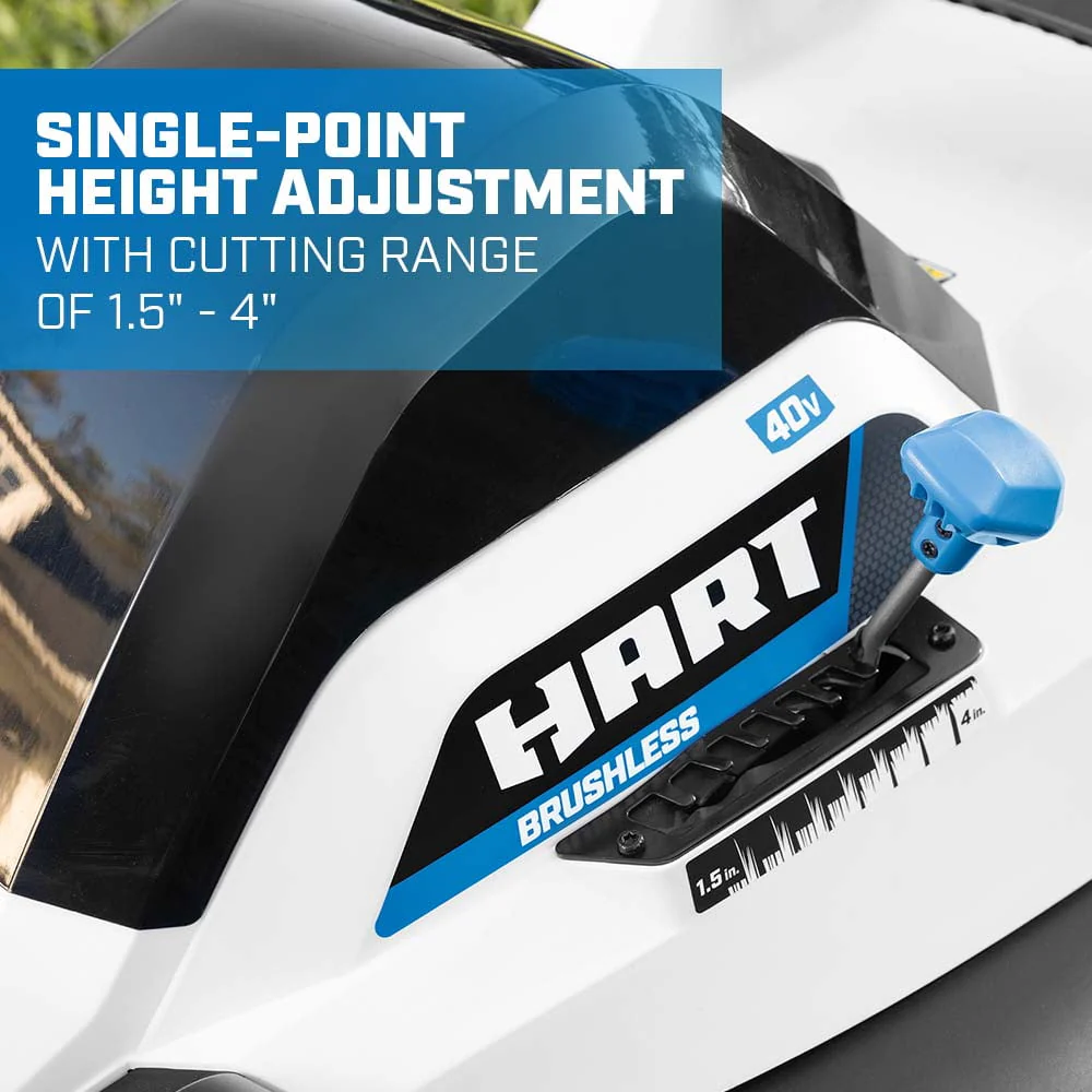 HART 40-Volt 20-inch Self-Propelled Battery-Powered Brushless Mower Kit, (1) 6.0Ah Lithium-Ion Battery - Image 6