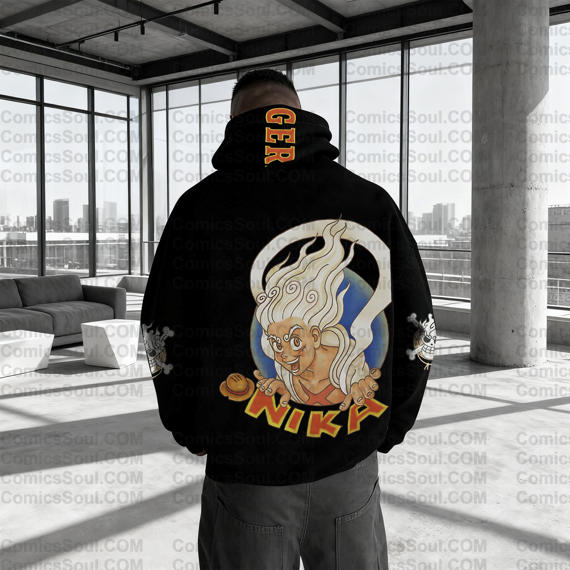 Plus Velvet Unisex Anime Graphic Streetwear Vintage Hoodie