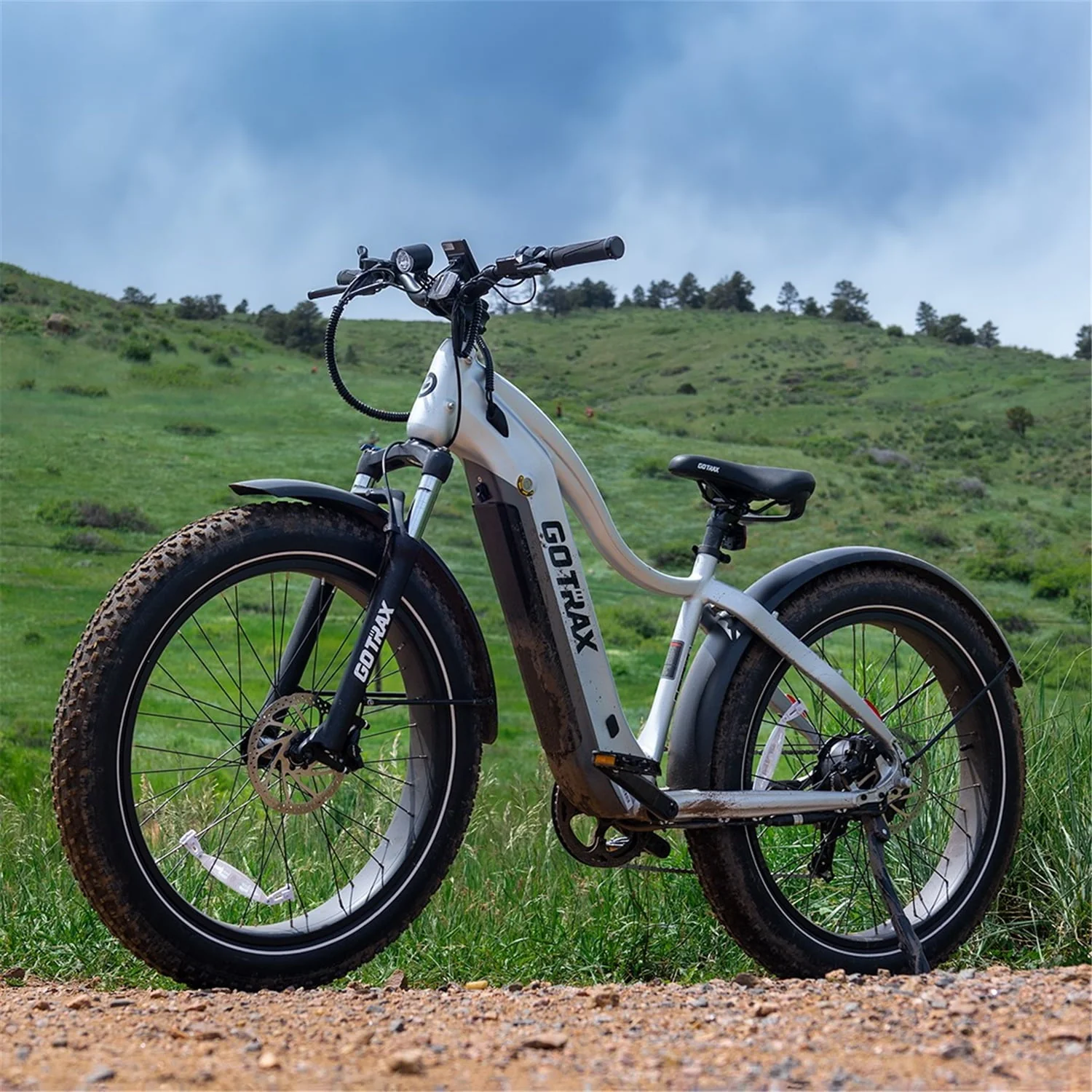 GOTRAX Tundra Electric Bike for Adults, 750W 48V 26" x 4" Fat Tire Adult Dirt Electric Bicycle, 20MPH All Terrain Electric Mountain Bike, Step over, Silver - Image 5