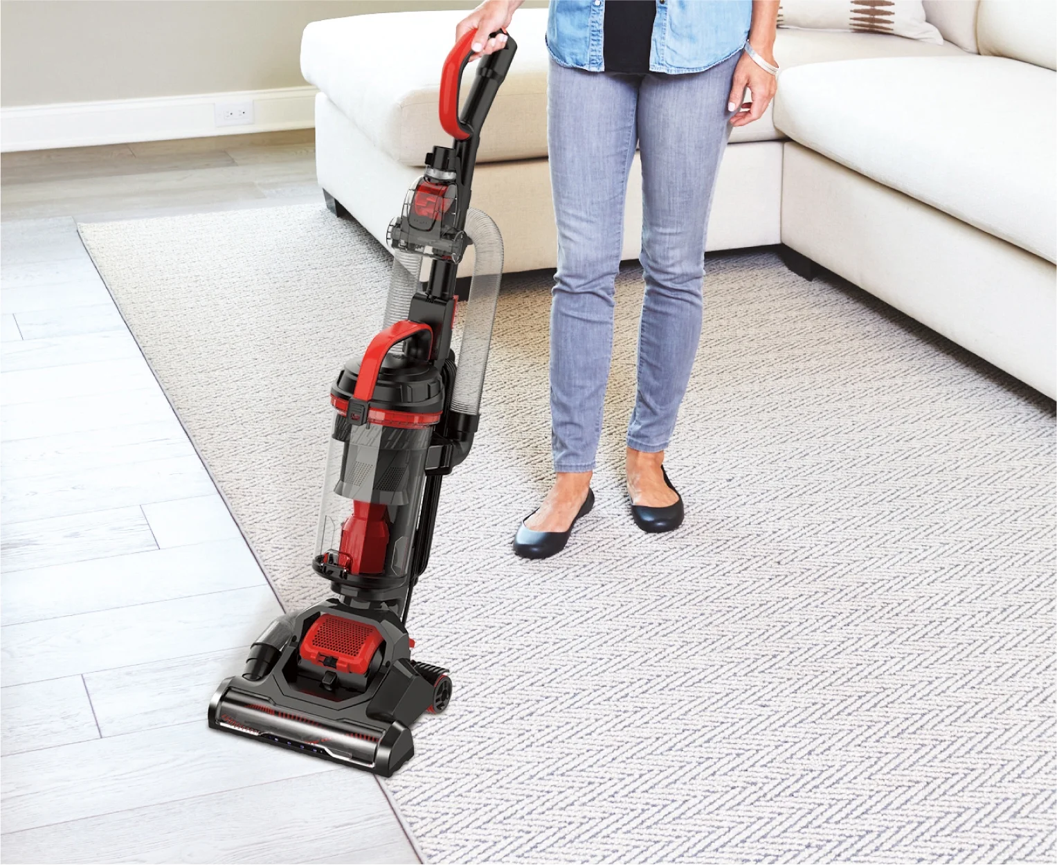 Eureka Bagless Upright Vacuum, Max Swivel Pro, Pet Friendly , Powerful Suction, Whole Home Cleaning, with Turbo Pet & Crevice Tool, Swivel Steering , Extended Reach, LED , Lightweight, NEU351, Red - Image 5