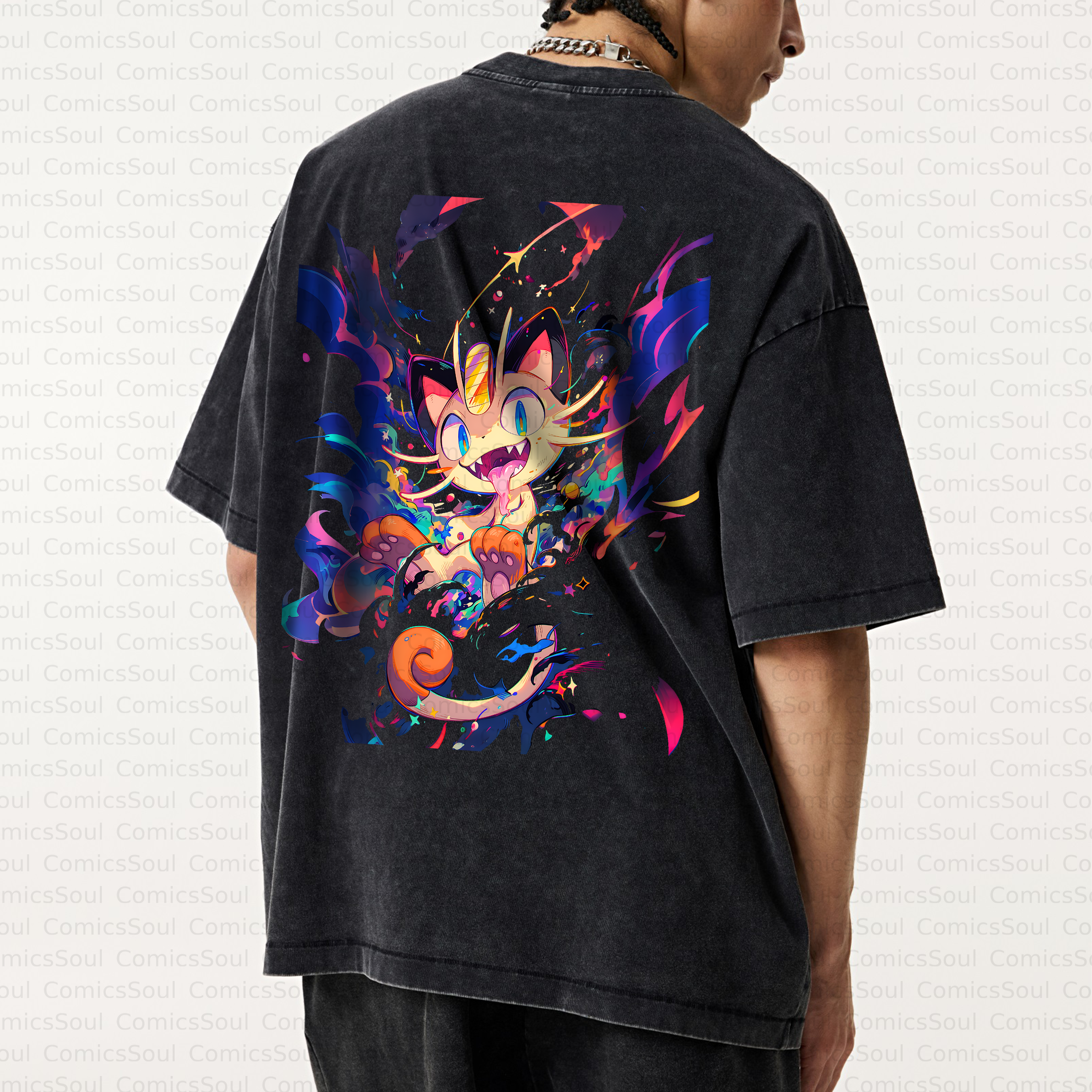 Unisex Anime Inspired Vintage Washed T-Shirt