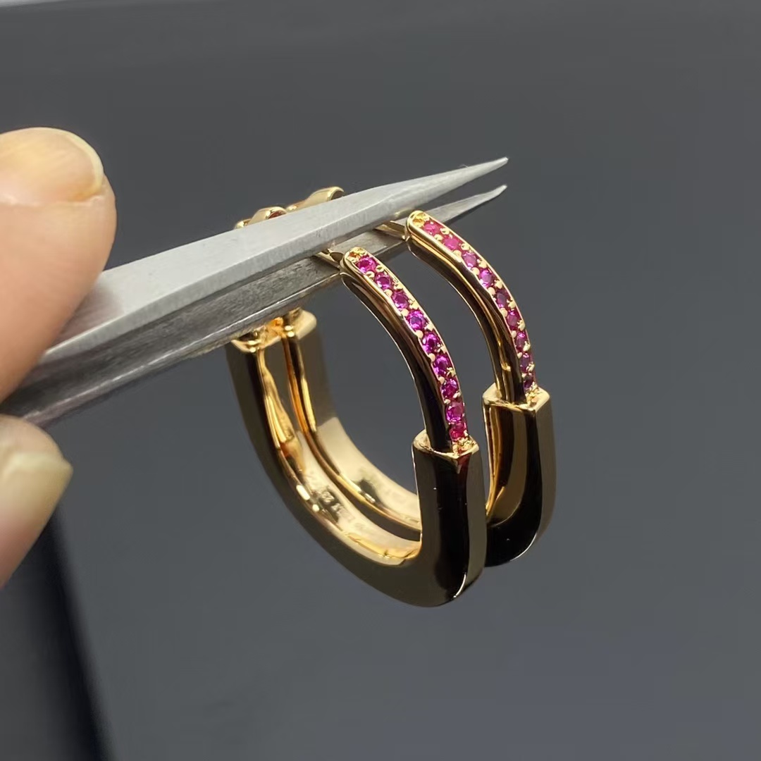 Tiffany Pink Diamond Lock Earrings - Original Replica Club