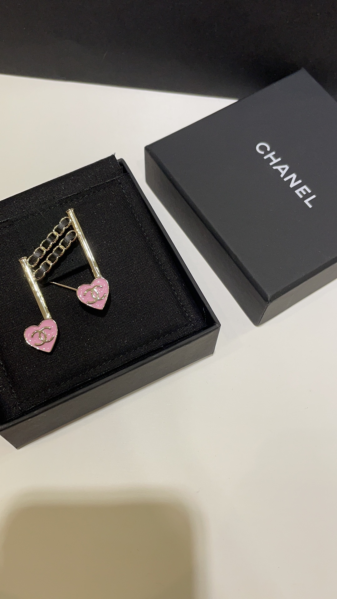 Chanel Pink Heart Note Brooch - Original Replica Club